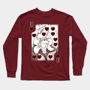 Ten of Hearts Unicorn Long Sleeve T-Shirt